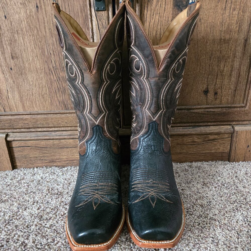 HYER Riley Black Shrunken Calf Cowboy Boot Size 11D